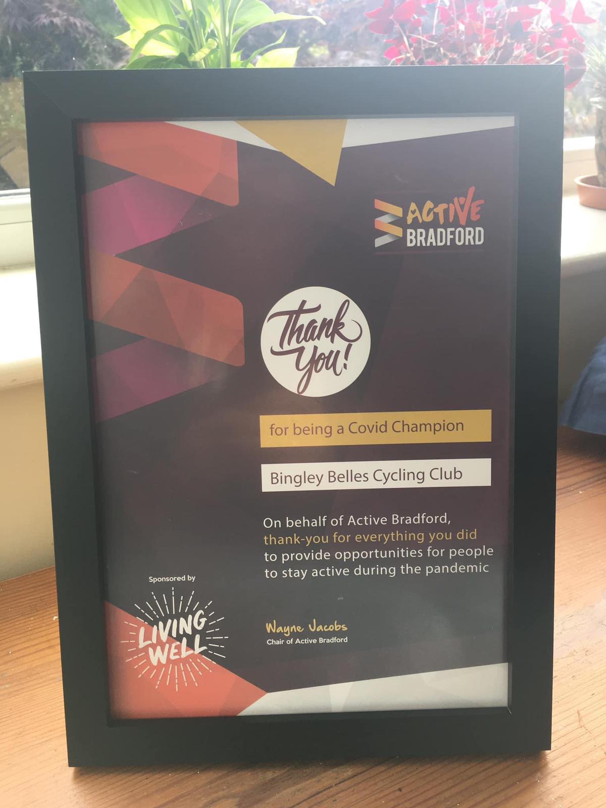 framed certificate