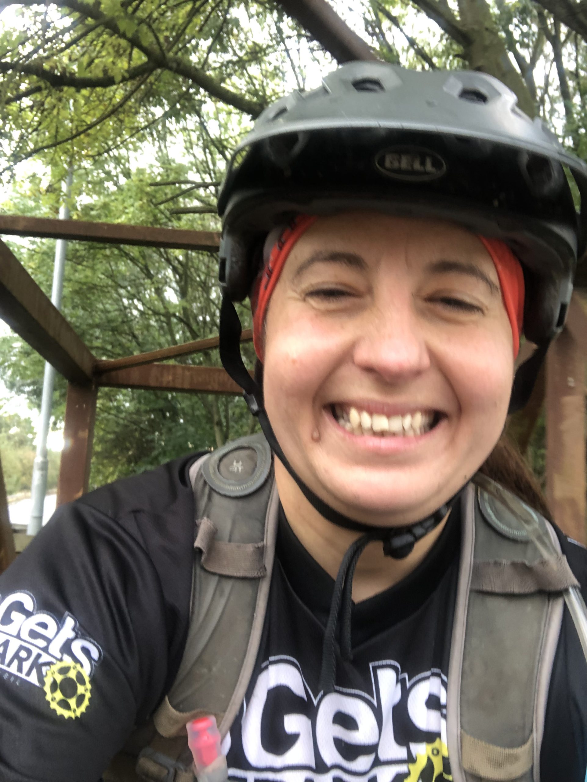 grinning cyclist.