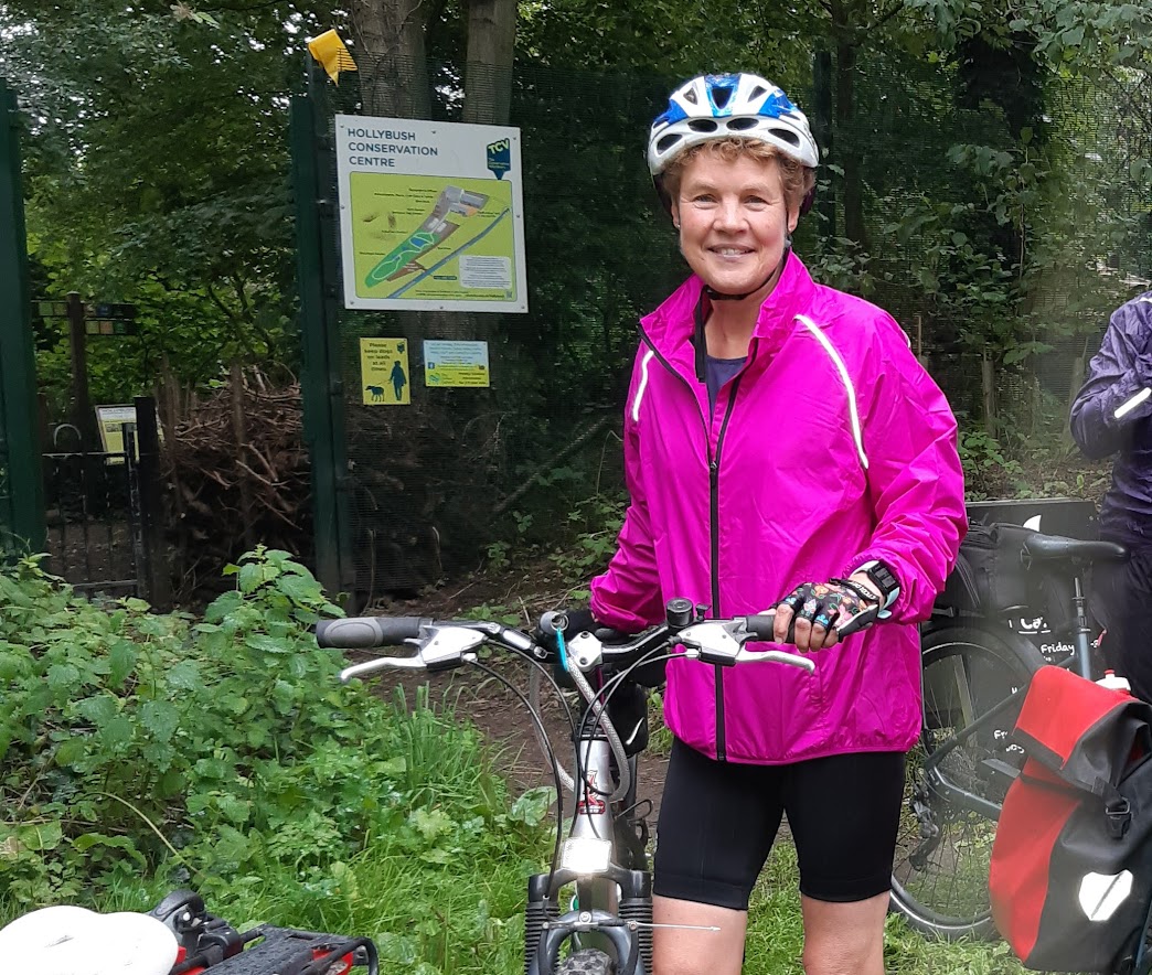 Happy cyclist