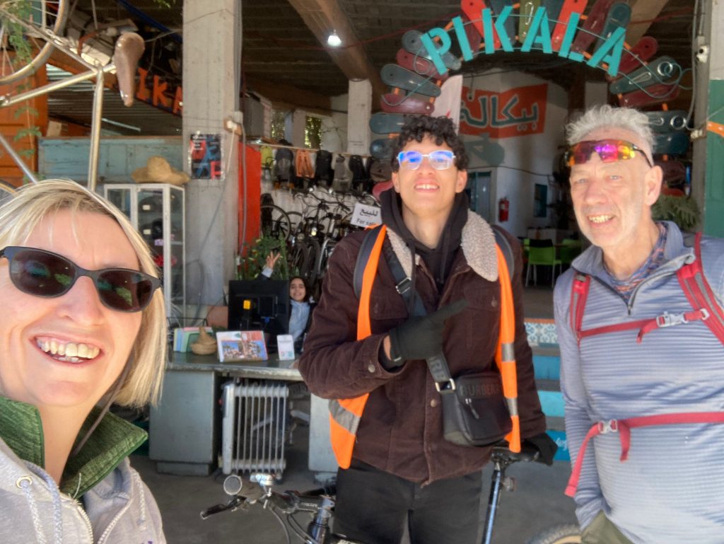 Cycling in Morocco - by Sarah 4 Cyclists with their guide from Pikala Bikes