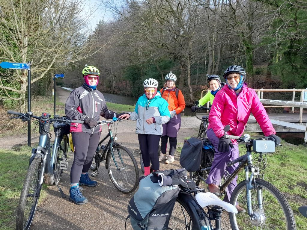 Bingley Belles on a bike ride.