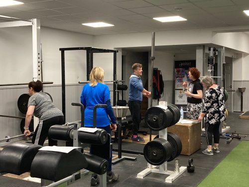 Belles exercising in the gym